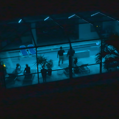 Beautiful Pool Enclosure Permanent Lighting